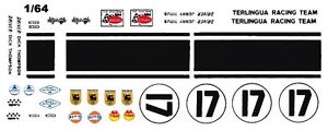 #17 Titus/Thompson 1967 Mustang Terlingua Race Team 1/18th Scale Car Decals