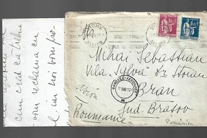 VICHY ALLIER TO BRAN ROUMANIE RUMANIA PAR AVION PARIS AVIATION AEROGARA POSTES - Imagen 1 de 2