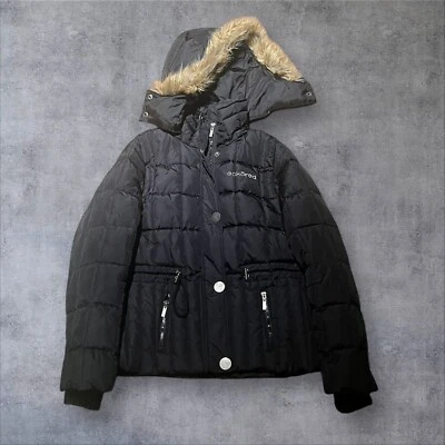 Jaqueta acolchoada vintage Ecko vermelha preta Y2K capuz removível tamanho grande G - Imagem 1 de 4