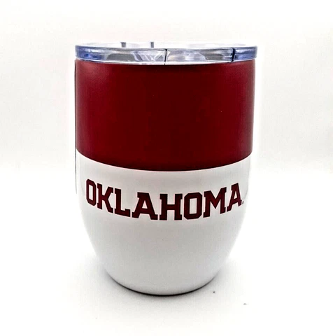 OSU Oklahoma Sooners 16oz Color Block Curved Beverage Tumbler Cup [NEW] Cover