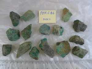 Natural Persian Chrysocolla, 15 pcs,  TW : 386.60 Grams - Picture 1 of 4