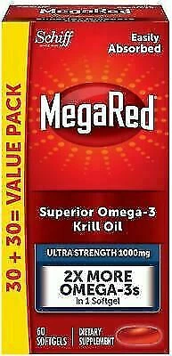 MegaRed Ultra Strength Omega-3 Krill Oil, 1000mg - 60 Softgels