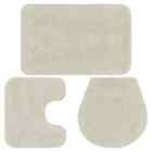 vidaXL Bathroom Mat Set 3 Pieces Fabric White