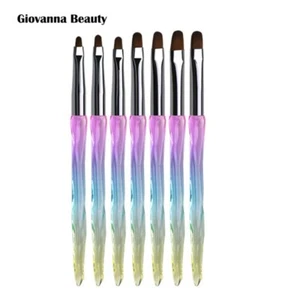 7pcs GEL NAIL BRUSH for Gel Nail Extension UV Builder Polygel Nail Gel Sculpting - Picture 1 of 4