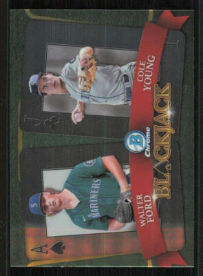 2022 Bowman Chrome Draft Blackjack #BJ7 Cole Young/Walter Ford - Image 1 of 2