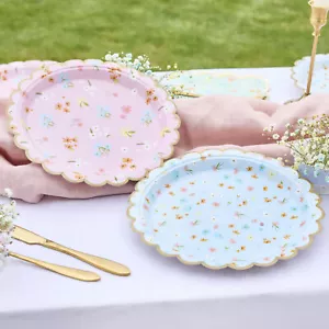 Afternoon Tea Party Plates Luxury Vintage Style Floral Paper Plates Assort x 8 - Picture 1 of 5
