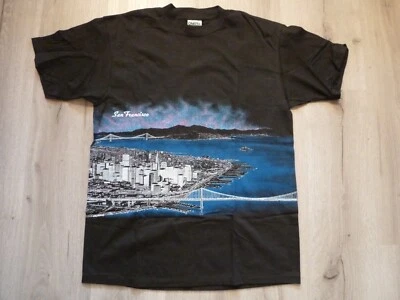 Camisa De Colección Años 90 San Francisco Vista Ciudad L Doble Cara Bahía Puente Dorado NUEVA RARA Foto 1 de 4