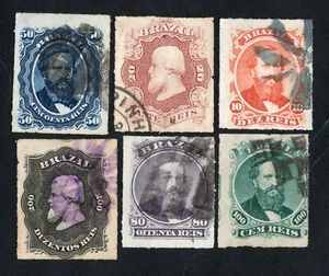 Francobolli Brasile 1876-77 Mi# 30-35 usati CV=168$ - Foto 1 di 2
