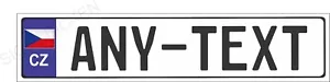CZECH REPUBLIC, European EEC Aluminum License Plate Custom, ANY TEXT - Picture 1 of 2