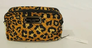 Marc Jacobs Women's Double Zip Quilted Cosmetic Pouch MP7 Natural Leopard OS - Picture 1 of 8