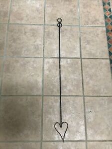 Antique Hand Forged Wrought Iron Fishing Eel Frog Snake Spear Heart Shaped 40” L