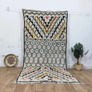 Tappeto Azilal berbero fatto a mano marocchino 4'3x8'4 tribale assortito tappeto lana multicolore - Foto 1 di 15