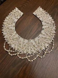 Vintage Beaded faux pearl collar necklace - Picture 1 of 6