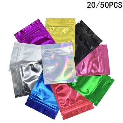 100 ​Aluminum Foil Mylar Bag Zip Lock Sealer Food Storage Package Pouches Bags - Image 1 of 4