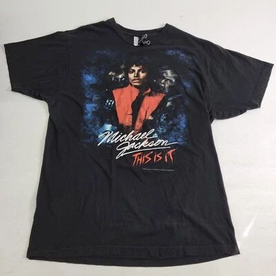 Camisa para hombre Michael Jackson "This Is It" 2009 Tour Concierto negra talla XL Tultex Foto 1 de 4