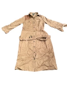 Lauren Ralph Lauren all over Coat Womens SIZE M Brown with belt shoulder patch - Picture 1 of 5