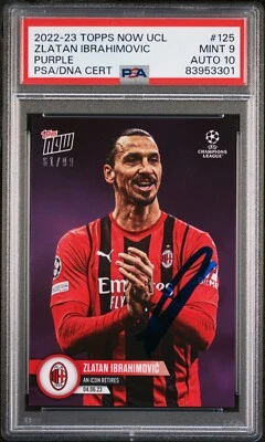 2023 Topps NOW #125 Zlatan Ibrahimovic Signed Auto /99 PSA 9 MINT Auto 10 - Image 1 of 2