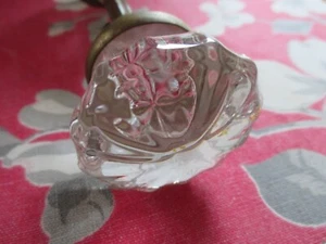 Vintage Glass Brass Doorknob Double Sided Interior - Picture 1 of 6