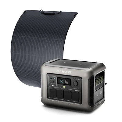 ALLPOWERS Powerstation 1800W mit 100W Solar Panel IP68 Solarzelle Photovoltaik - Bild 1 von 4