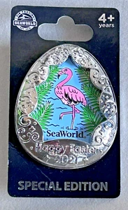 SEAWORLD AMUSEMENT PARK SEA WORLD Flamingo Happy Easter Pin Special Edition NEW - Picture 1 of 3