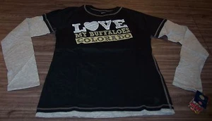 WOMEN'S TEEN VINTAGE STYLE UNIVERSITY OF COLORADO T-SHIRT LARGE NEW w/ TAG - Picture 1 of 3