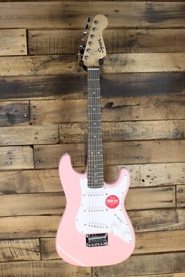 Squier  MINI Strat Stratocaster Electric Guitar - Shell Pink   #M204 - Image 1 of 4
