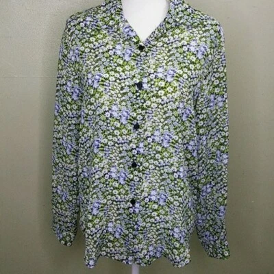 Blusa Impressions estampado floral púrpura y verde - M - Nueva sin etiquetas Foto 1 de 4