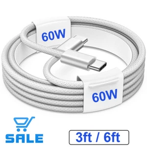 Ladekabel USB C auf USB C 3A 60W Schnellladekabel Datenkabel für Samsung Huawei - Bild 1 von 15