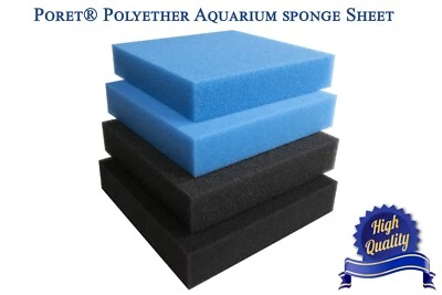 PORET Schwamm Aquarium Pore Polyether Filter Schaummedien HMF Blatt Teich Fisch 31x30x3cm