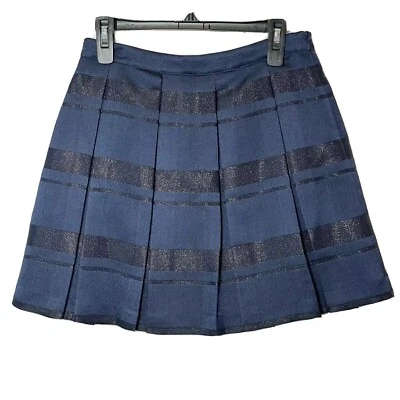Плиссированная мини-юбка Vineyard Vines 4 синяя клетчатая металлик жаккардовая невежественная Y2K - Изображение 1 из 4