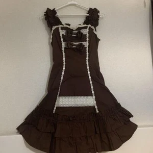 BABY THE STARS SHINE BRIGHT Dress Brown Chocolate Ribbon Women's Free Size Used - Picture 1 of 3