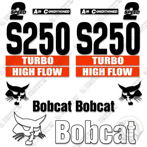 Fits Bobcat S250 Decal Kit Skid Steer Decals (2 Stripe Version) - 3M Vinyl! - Image 1 of 1