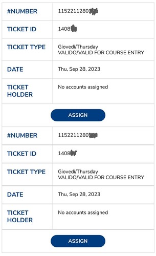 Ryder Cup 2023 Tickets - Thursday - 2 ticket Ready For Assign