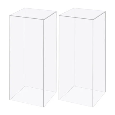 2 CAJAS EXPOSITORAS ACRÍLICAS TRANSPARENTES CENTROS DE MESA Fiesta Boda Columnas Pedestal Elevador Foto 1 de 4