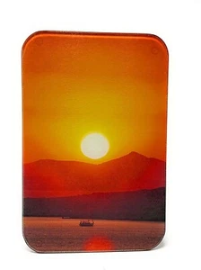 Greece Sunset | Glass Charcuterie/Cheese Board - Picture 1 of 3