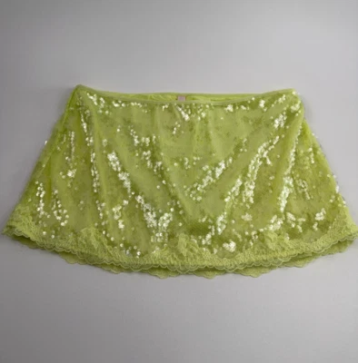 Minifalda Victoria's Secret de lentejuelas con bragas incorporadas amarillo neón XL NUEVA CON ETIQUETAS Foto 1 de 4