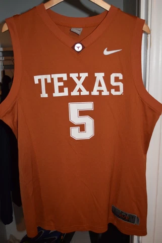 Texas Longhorns Nike Elite #5 Basketball Jersey Men's Large Burnt Orange Austin Cover
