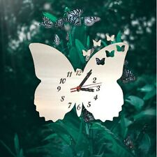 Frilly Butterflies Shaped Silent Tick Acrylic Clocks - Many Colours Bespoke Made