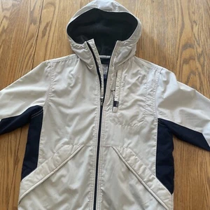 Gap Kids Boys Lightweight Lined Full Zip Hooded Jacket Beige/blue. S 6-7 EUC - Picture 1 of 12