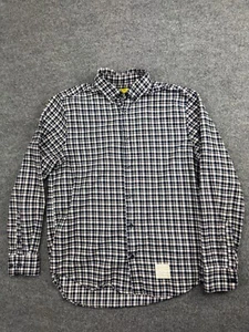 Five Four Poggy The Man Flannel Shiirt Men's Large Blue Plaid Button Up - Picture 1 of 7