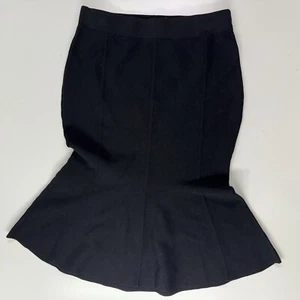 NWT Bold Elements Womens Mid Rise Midi Flared Tulip Skirt Size M Black - Picture 1 of 7