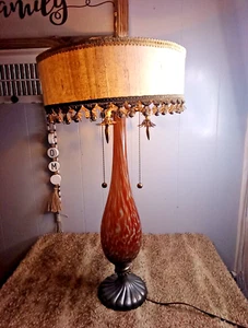Luna Bella Murano Glass & Brass Large Table Lamp (30" Without Shade) WORKS  - Picture 1 of 12