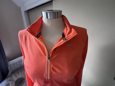 Nike Feminino Dri Fit Element 1/2 Meio Zíper Pequeno Corrida Coral Manga Longa Muito Bom Estado Usado - Imagem 1 de 4