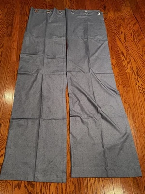 2 Blue Curtains Grommet 40 X 84" Target Blackout - Image 1 of 4