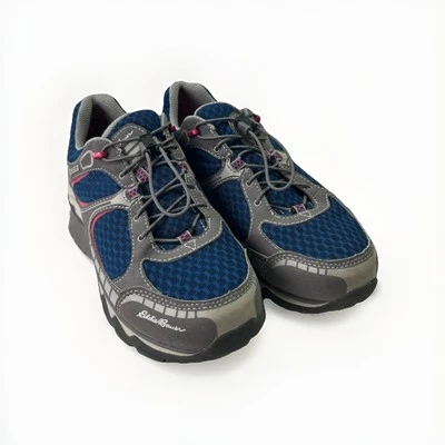 Eddie Bauer Hiking Shoes Women's 9.5 Blue Gray Vibram Midlite Comfort Bungee EUC - Image 1 of 4