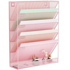 Wall File Organizer Holder Mesh Hanging Paper Document Holder, Vertical 6 Poc... - Picture 1 of 7