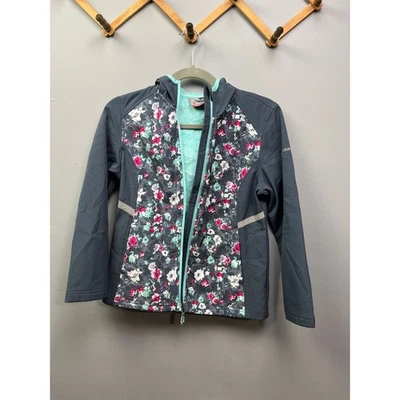 Niñas FREE COUNTRY Gris Floral Talla 10/12 Abrigo Soft Shell DEFECTUOSO Foto 1 de 4