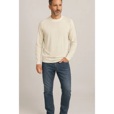 Men’s Norm Thompson 100% Silk Long Sleeve Knit Shirt XLG cream Minimalist Light - Image 1 of 4