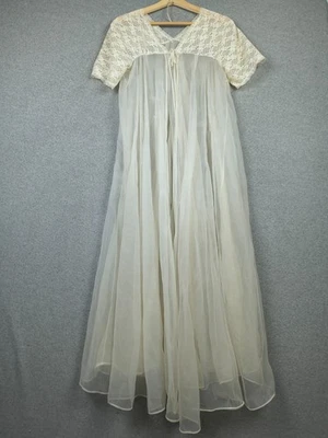 Vintage Kayser Sheer Nightgown Women’s 36 Lace 60s Made in USA Pinup Lingerie - Image 1 of 4