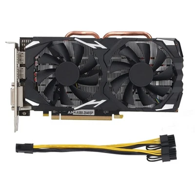 RX580 Game Graphics Card 8GB GDDR5 256BIT Low Noise Desktop Computer Graphi OU - Image 1 of 4